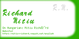 richard mitiu business card